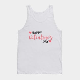 Happy Valentines Day Hearts Typography Tank Top